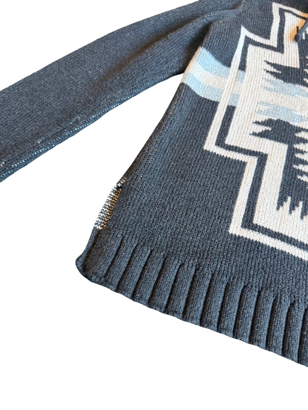 Pendleton Harding Aztec Hoodie Sweater Cotton Blend Knit Stretch Size Small - Picture 10 of 14